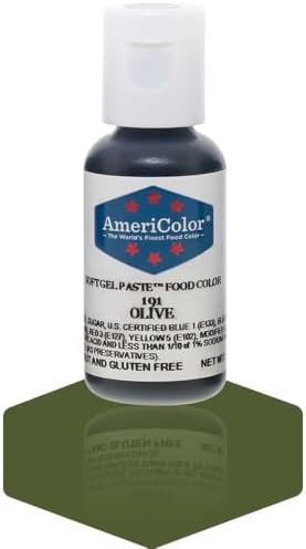 AmeriColor, Olive, 0.75 Ounce Bottle, Soft Gel Paste Food Color