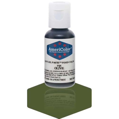AmeriColor, Olive, 0.75 Ounce Bottle, Soft Gel Paste Food Color