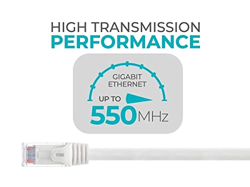 Monoprice Cat6 10ft White 12-Pk Patch Cable UTP 24AWG 550MHz Pure Bare Copper Snagless RJ45 Flexboot Series Ethernet Cable - Image 4