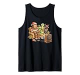 Bigfoot Alien Nessie Mothman Retro Gaming Christmas Party Camiseta sin Mangas