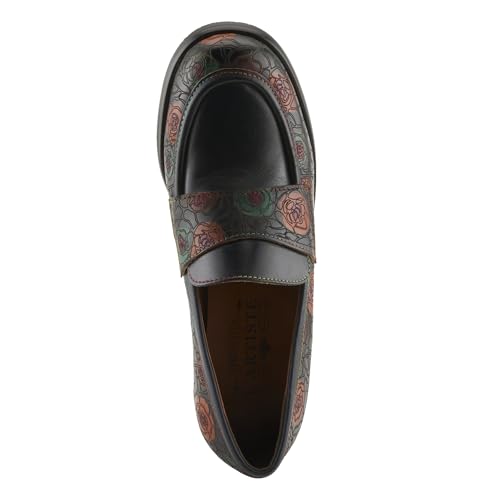 Image of Spring Step L'Artiste Rivoire Women's Floral Loafer - Handpainted Flowers, Artisanal & Comfortable Slip-On Shoes