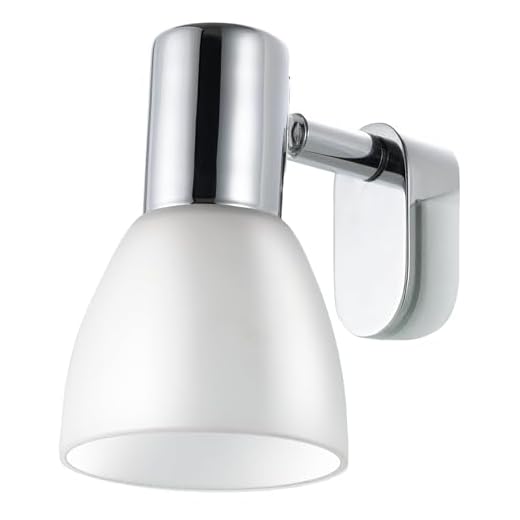 Brilliant Bethany LED Wandspot, E14, 1x 3 W, 250lm, 3000K, Metall Glas, eisen/chrom G55210/77 8 EGLO Spiegelleuchte, Stahl, E14, Weiß/Chrom, 7 x 9.5 x 11.5 cm 85832