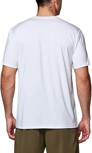 Athlio Men's Workout Running Shirts, Sun Protection Quick Dry Athletic Shirts, Short Sleeve Gym T-Shirts, 3Pack Hyper Dri White/White/White, Large #TOP2