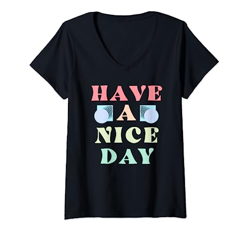 Mujer Indie Alt Trippy 90s Grunge Estética Verano Cara Sonriente Camiseta Cuello V