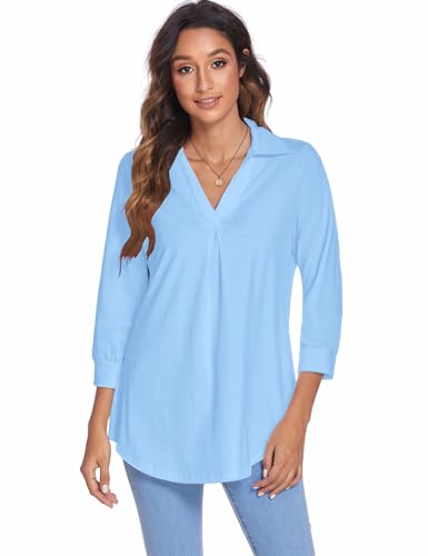 Image of Newchoice Womens 3 /4 Sleeve Shirts Business Casual Tops