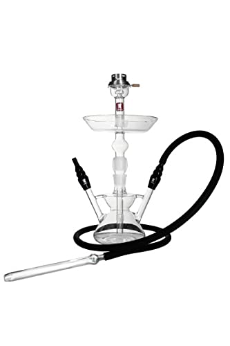 Kaya Skeleton Glas-Shisha Complete S Wasserpfeife Komplett-Set Gesamthöhe 44cm mit Alu-Heatmanager