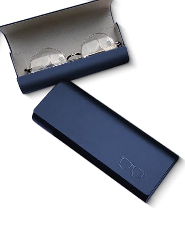 Estojo para óculos, capa rígida, estojo de óculos de sol, estojo rígido de leitura para mulheres e homens, Azul, 6 Inch