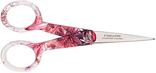 Fiskars Nożyczki do szycia Gloria, długość 12,5 cm, ostrze ze stali nierdzewnej/plastikowy uchwyt, wzór kwiatowy, inspiracja, 1000840, stal, standard