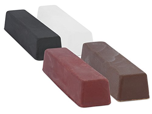 Drixet 4 Piece Polishing, Buffing & Cutting Compound Kit - Set Includes: Black Emery, Brown Tripoli, White Diamond & Red Rouge 4 Oz. Compounds