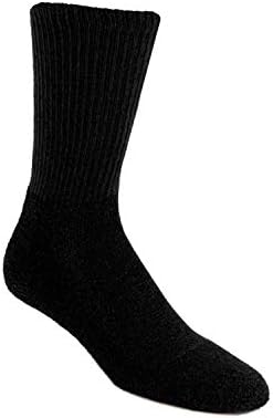 POWER-CUSHIONED Performance Crew Large 6 Pair Pack (Black), LARGE (Men's shoe size 9-12)