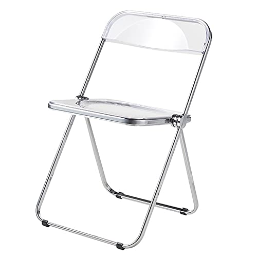 Chaise pliante en acrylique design transparent avec cadre en métal solide