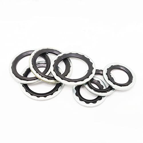 Yugtcen A/C Gasket Assortment 30 Pcs, 15-32241 Gm Original Equipment Ac Compressor Seals, Automotive Self-Centered Bonded Seal Air Conditioning Compressor Port Seal Washer Kit (Black) #TOP2