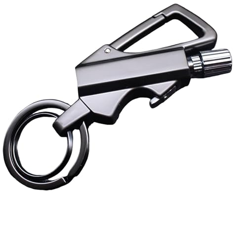 Accendino permanente Infinity con fiammifero permanente, con portachiavi multiuso, con apribottiglie multiuso, impermeabile, per campeggio, escursionismo, sopravvivenza, uso all'aperto (1, nero)