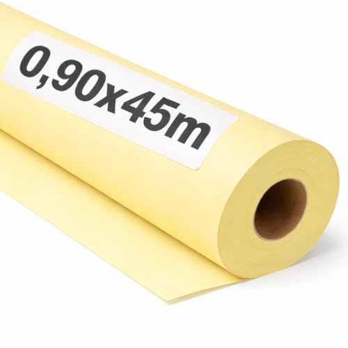 Papier kraft jaune pastel en rouleau 0,90x45m pour colis et déménagement