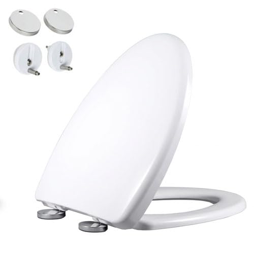 Abattant WC blanc ovale standard à fermeture douce