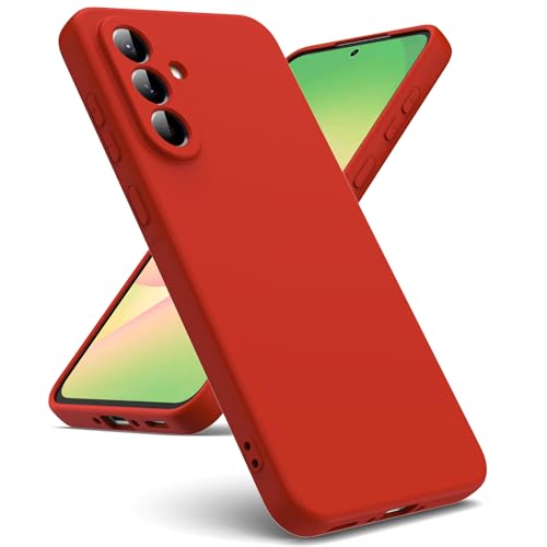 Oududianzi - Hülle Kompatibel mit Samsung Galaxy A56 5G, [Flüssigsilikonhülle] [Innenseite Mikrofaser] Weiche TPU Schutzhülle aus Gummi Stoßfeste Silikongel Fall Hülle - Rot
