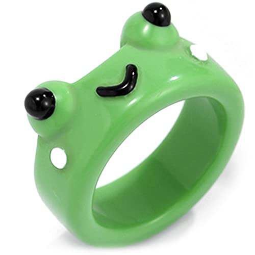 JUSTDOLIFE Anillo De Knuckle Rana De Moda Rana Ligera Vintage Dibujos Animados De Dibujos Animados Resina Decorativa para Las Mujeres Fiesta Ligero De Moda para Niños De Moda Joyería Cover