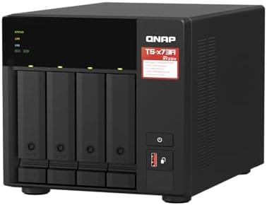 QNAP TS-473A-8G-US 4 Bay Desktop NAS | AMD Ryzen 4-Core CPU, 8GB DDR4 Memory, 2.5GbE Network Connectivity, Diskless