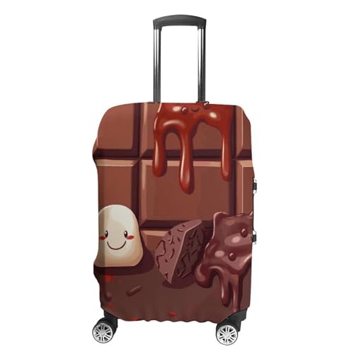 Carry on Luggage Cover Cartoon Chocolate Suitcase Covers for Luggages Tsa Approved Travel Luggage Sleeve Protector Elastic Suitcase Protector Anti-Scratch Washable Fits 19-30 Inch Case -L
