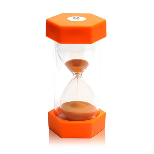 Sablier à minuterie, Sablier Enfant, Minuteur Sabliers, Sablier Sécurité Enfant, Coloré Sablier Sable Horloge Minuteur, Minuterie de Cuisine, décoration de Bureau à Domicile,30 Minutes, Orange