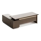 Luxus L-förmiger Verwaltungstisch - geräumiger Computertisch aus Massivholz moderner, einfacher Verwaltungsstelle (geeignet für Büro/Arbeitszustand)