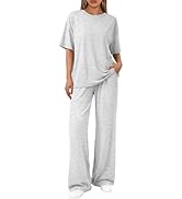 Trendy Queen Women 2 Piece Matching Summer Lounge Sets Clothing 2026 Short Sleeve Oversized Shirt...
