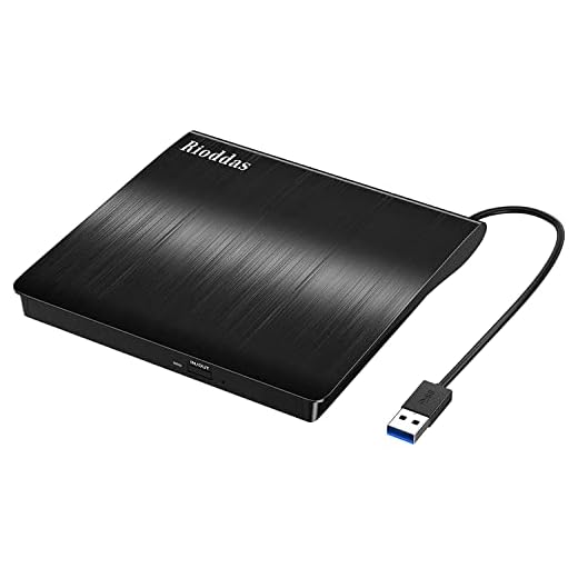 Rioddas Unità CD/DVD Esterno, USB 3.0 Portatile Unità CD/DVD +/- RW Slim Masterizzatore DVD/CD ROM Rewriter Burner compatibile con laptop PC desktop Windows Linux OS Apple Mac