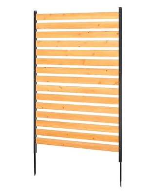 VEVOR Wood Privacy Fence, 39" W x 61" L, 1-Panel Air Conditioner Fence Screen, Pool Equipment Enclosure with Metal Stakes, Easy DIY Installation, Outdoor Trash Can Hider for Garden Decoration