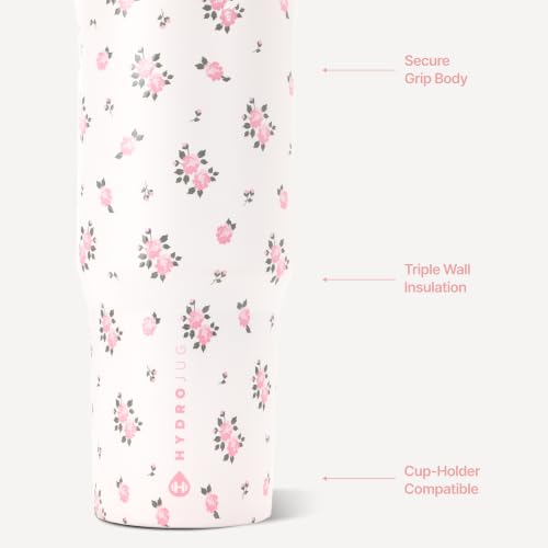 Image of HydroJug Sport 40 oz Insulated Stainless Steel Water Bottle, Wildrose