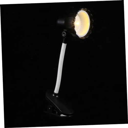 KALLORY Mini Clip LED Reading Light Petal Design for Students Bedroom Study Compact Table Lamp with Stable Clip for Miniature Scene Decoration
