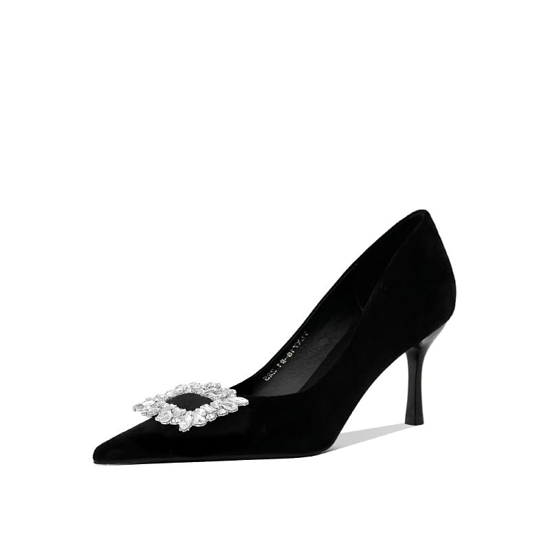 Women's High Heels,Rhinestone Stiletto Pumps for Women Sexy Closed Pointed Toe Heels Elegant Versatile Wedding Bridal Party Dress Shoes
