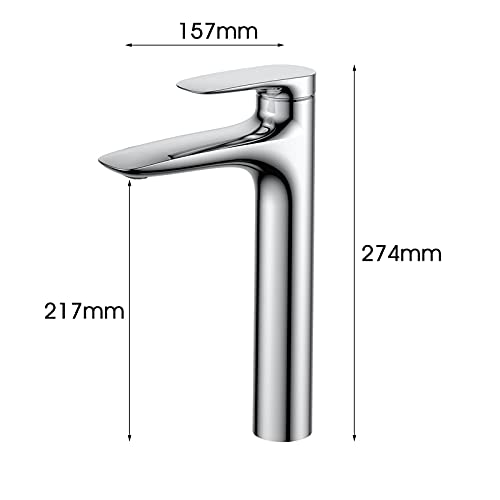 Grifo para lavabo negro cepillado de cuerpo alto monomando de baño 8