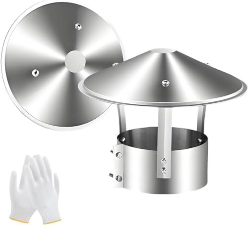 304 Stainless Steel Chimney Cap Roof Vent Cover 3in-12.4in Adjustable Cone Top Chimney Cover Chimney Rain Caps for Fireplace Roof Wood Stove Pipe Topper(90cm/3.5in)