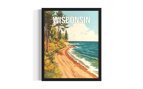 Wisconsin Great Lakes Shoreline Wall Art Print