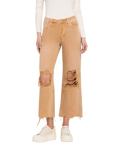 VERVET 90'S Vintage Super High Rise Crop Flare Jeans V2736