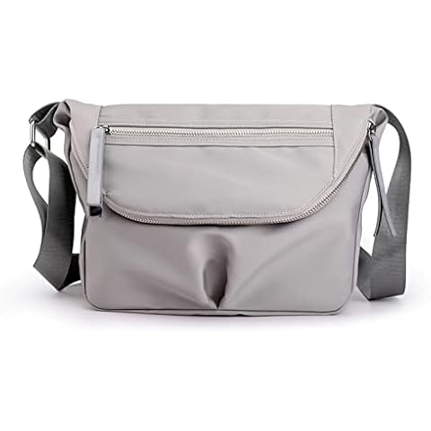 KARRESLY Small Crossbody Purse for Women,Nylon Lightweight Shoulder Bag Mini Handbags Cell Phone Wallet with Multi Pockets(Grey) Cover