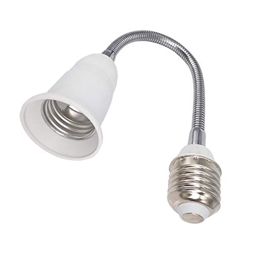 zrui cian E27/E26 garantía Socket de bombilla LED flexible cuello de cisne E27 a E27 Extender Base Adaptador 29 cm Color Blanco