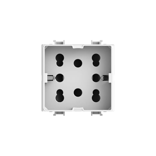4box - Presa da Incasso Side Compatibile con Bticino® Matix™. 3 Prese in 1: permette di collegare una spina schuko o due spine 10/16A. Occupa due soli slot. Facile da installare. Colore Bianco