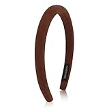 Wecoe Padded Headbands for Women - Fall & Winter Neutral Plain Sueded-Like Headbands Fashion Non slip Soft Comfortable Head Bands Hair Accessories for Women(Brown)