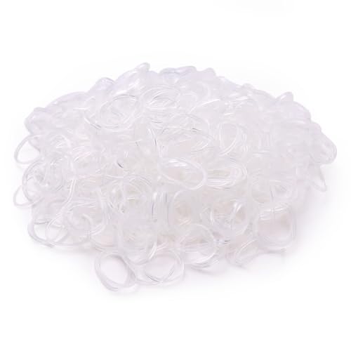 3200 Pcs Elastic Rubber Bands Small Hair Ties Hair Rubber Mini Hair Bands Hair Elastics Tiny Soft Holder Ponytails for Girls (Clear)