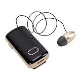 Plyisty Bluetooth-Headset, Einziehbarer, Kabelloser Clip-Ohrhörer mit Digitalanzeige, Geräuschunterdrückung, 200 Stunden Standby für Geschäftliches Gaming (Gold)