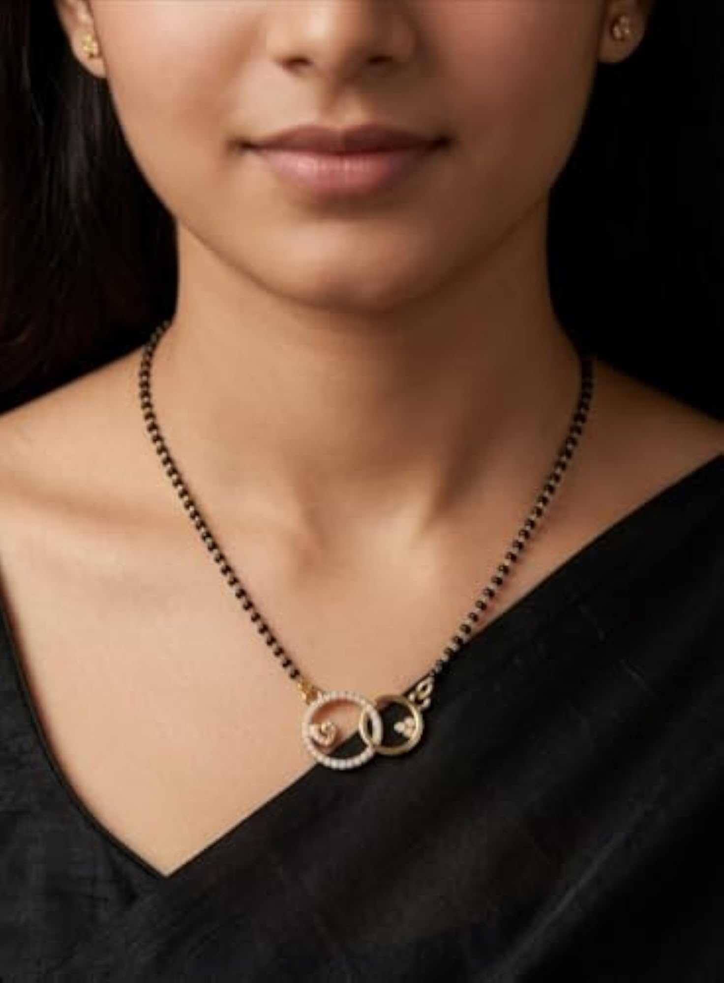 Traditional Gold Plated Mangalsutra Necklace with Designer Pendant