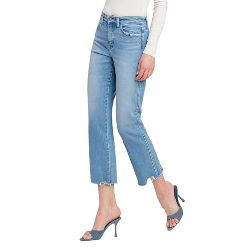 Flying Monkey High Rise Crop Regular Straight Jeans Light Blue3