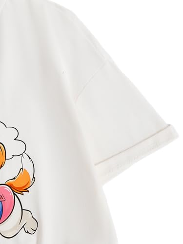 Verdusa Girl's Cute Graphic Tees Oversized Tshirts Round Neck Summer Tops3