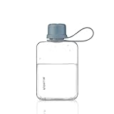 ALLKELR Portable Flat Water Bottle,BPA Free Reusable Tritan Plastic Travel Water Bottle Cup,Lightweight Leakproof Slim Water Bottles Fits Purse,Backpacking,Hiking (Blue, 8 oz)