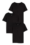 Kollektion: Online exklusiv C&A Damen Unifarben T-Shirt Rundhalsausschnitt 3er Pack Multipack schwarz XL