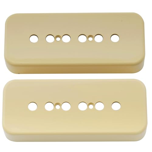Musiclily Pro Plástico Cubierta de Pastilla P90 Soapbar Pickup Covers para Guitarra Eléctrica EE. UU. Les Paul, Crema (Juego de 2)