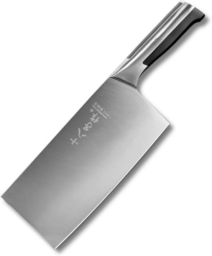 SHI BA ZI ZUO Couteau à légumes chinois 7,5 pouces Cleaver Chopper Slicer avec manche ergonomique pour couper la viande, les légumes et hacher les petits os