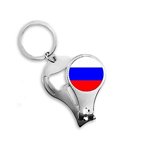 Porte-clés avec décapsuleur à clou drapeau Russie pour ouvrir sans effort