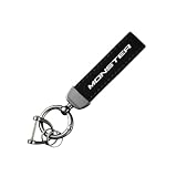 Porte clés Moto en Daim pour Ducati Monster 695 696 795 796 797 821 1200 1200S 1100/S Porte clés de Haute Porte clés Moto Portable Polyvalent Durable Accessoires,Black A